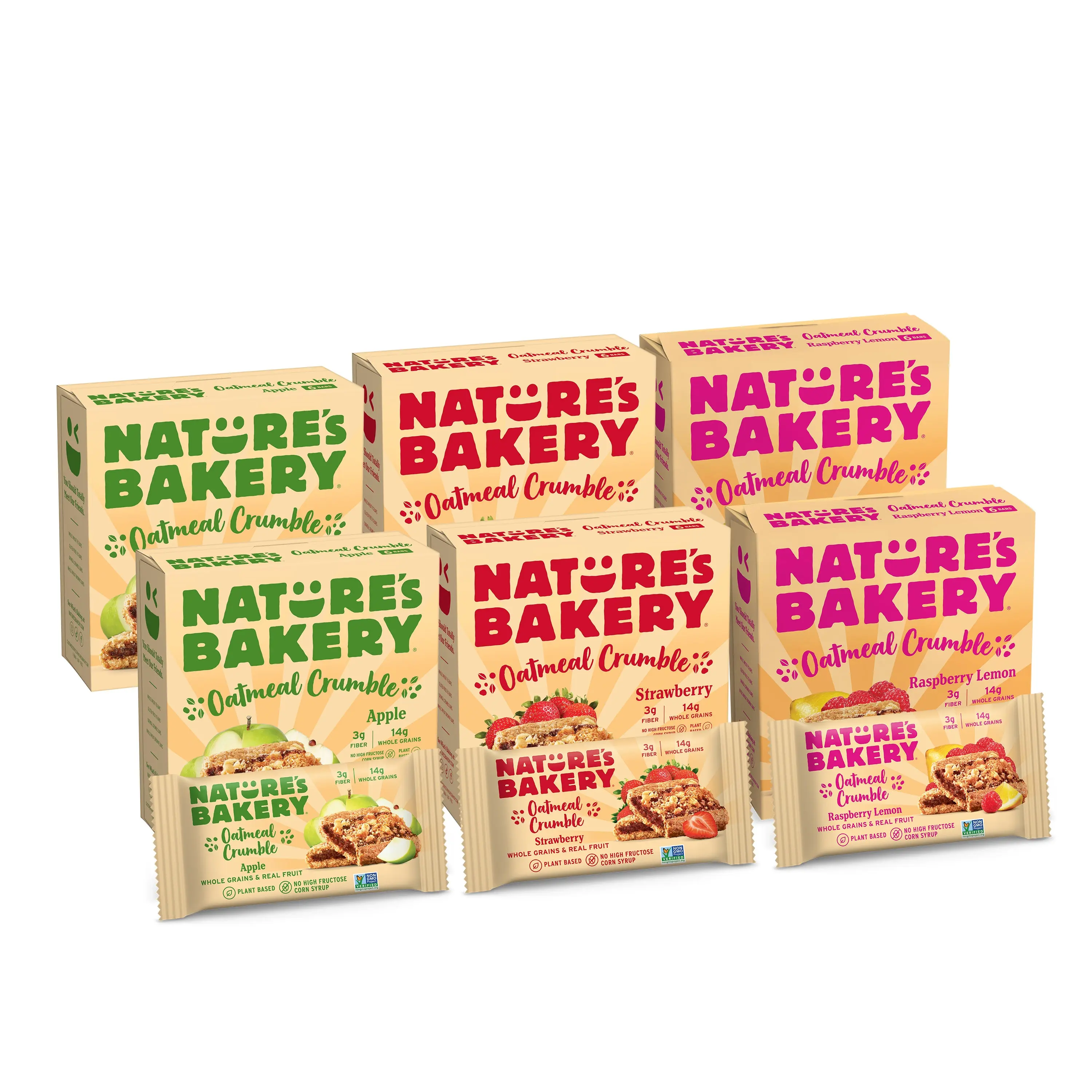 Nature's Bakery Oatmeal Crumble Variety Pack, 1.41 oz Snack Bars (36 Bars), Vegan, Non-GMO, Plant-Based