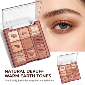 Chocolate 9-Color Eyeshadow Palette – Matte & Pearlescent, Neutral Earth Tones, Everyday Natural Look, Highly Pigmented, Blendable, Nude Brown Shades