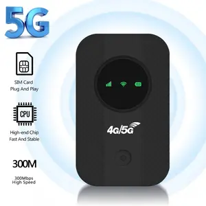 5G/4G LTE Mobile Hotspot Router,Sim Card Router,Portable WiFi Hotspot for Travle,300Mbps High Speed,2100mAh,Hotspot Device Support 10 Users,for Business/RV/Cruise/Plane