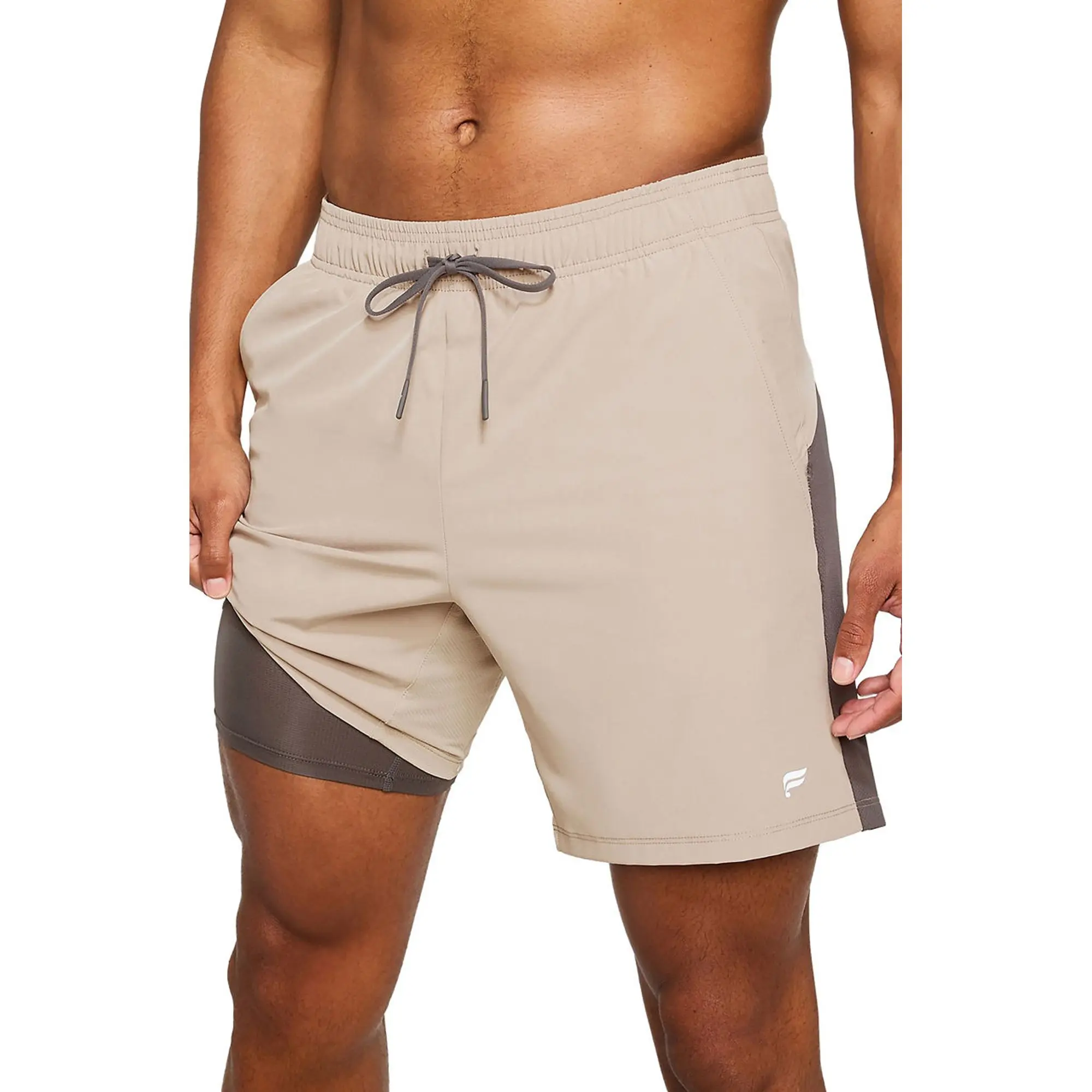 Fabletics Men's The O2 Lined 7 in Running Short Pants, Graphic Design Men's Active Bottoms