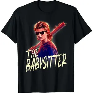 Blank Graphic Studio Netflix Stranger Things Steve The Babysitter Portrait T-Shirt