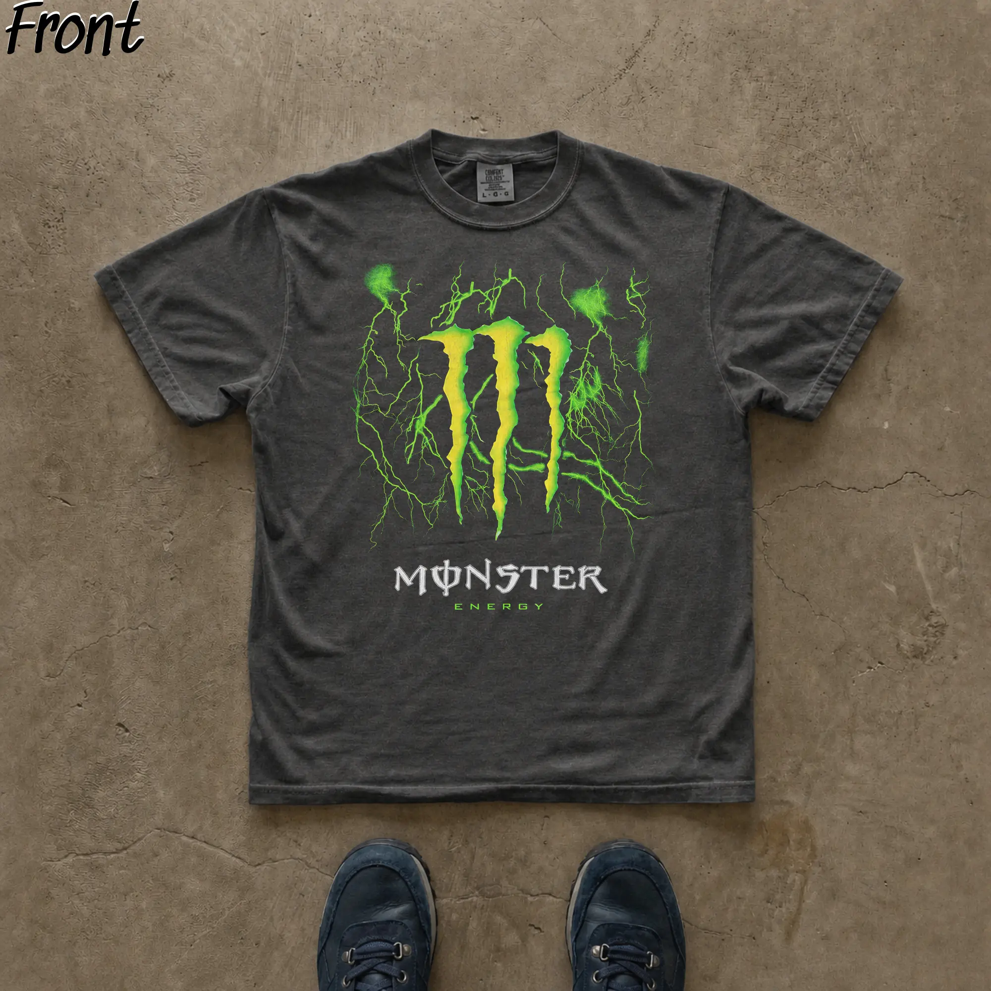 Vintage Monster Energy Thunder Graphic Tee, Monster Energy Merch, Energy Drink Shirt, Unleash The Beast, Y2K Grunge Gothic Tees, Y2K Emo Scene Amity Affliction Style, 100% Cotton Lightweight Shortsleeve, Streetwear Vibes