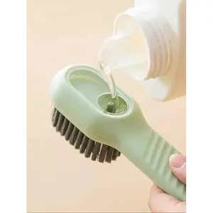 Shoe Brush with Liquid Holder, Press Type Multifunctional Shoe Brush Cleaning Tool for Home Use, Convenient Household Shoe Washing Tool, Shoe Cleaner
