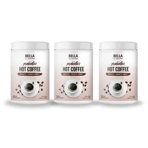 3 Pack Bella All Natural Probiotics Hot Coffee for Daily Use