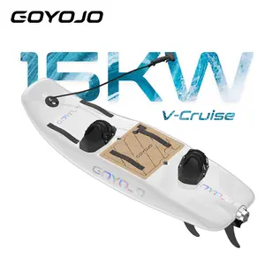 GOYOJO Pro Electric Surfboard White 15kW Motor 75Ah Battery 45km/h High Speed Jetboard for Casual & Competitive Surfing