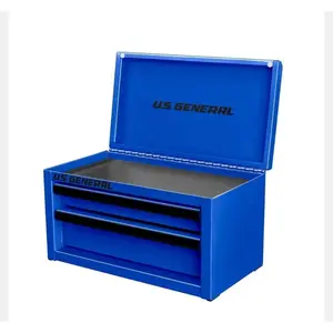 MINI TOOLBOX, 2 Drawers with locking mechanism and Top, PVC Liners, Black Trim.(1, BLUE)
