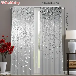 2 pieces of elegant crystal curtains - semi-transparent curtains, with rod pocket design, lightweight polyester curtains, suitable for living room, bedroom, kitchen, bathroom - modern home decoration curtains (not multi-layer), living room,bedroom privacy