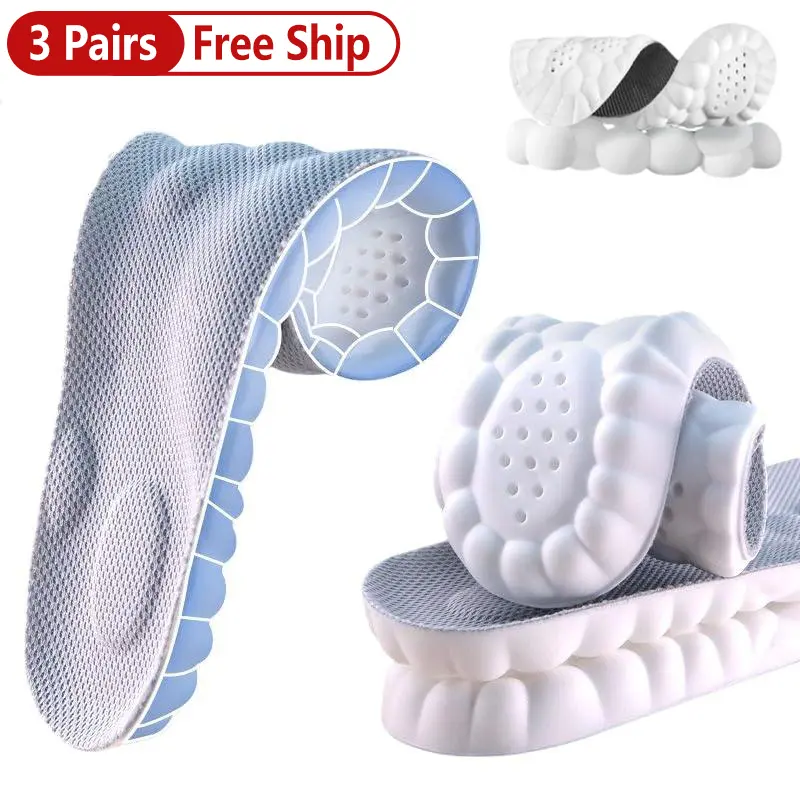 4D Cloud Soft Insoles for Men & Women, Comfort Breathable Memory Foam Cushioning Insoles, Trim to Fit Steppers Insoles Fit Most Shoes