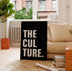 The Culture Poster, Black Wall Art For Living Room, Black Art Prints For Bedroom  , Product without frame