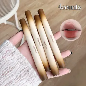 Four-Piece Matte Lip Cream Set Lip Kits Soft Velvet Texture Long-Lasting Color Perfect for All Skin Types Ideal for Daily Use