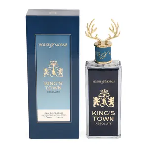 House of Morais King's Town Absolute Spray Perfume for Men Eau de Parfum 100ml Regular Edition Aromatic Journey with Juniper Berries & Vetiver Notes