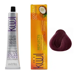 Red Violet Hair Cream - Coconut Oil Hair Color Cream with UV Filter & Collagen, Permanent Hair Dye 3.04 oz