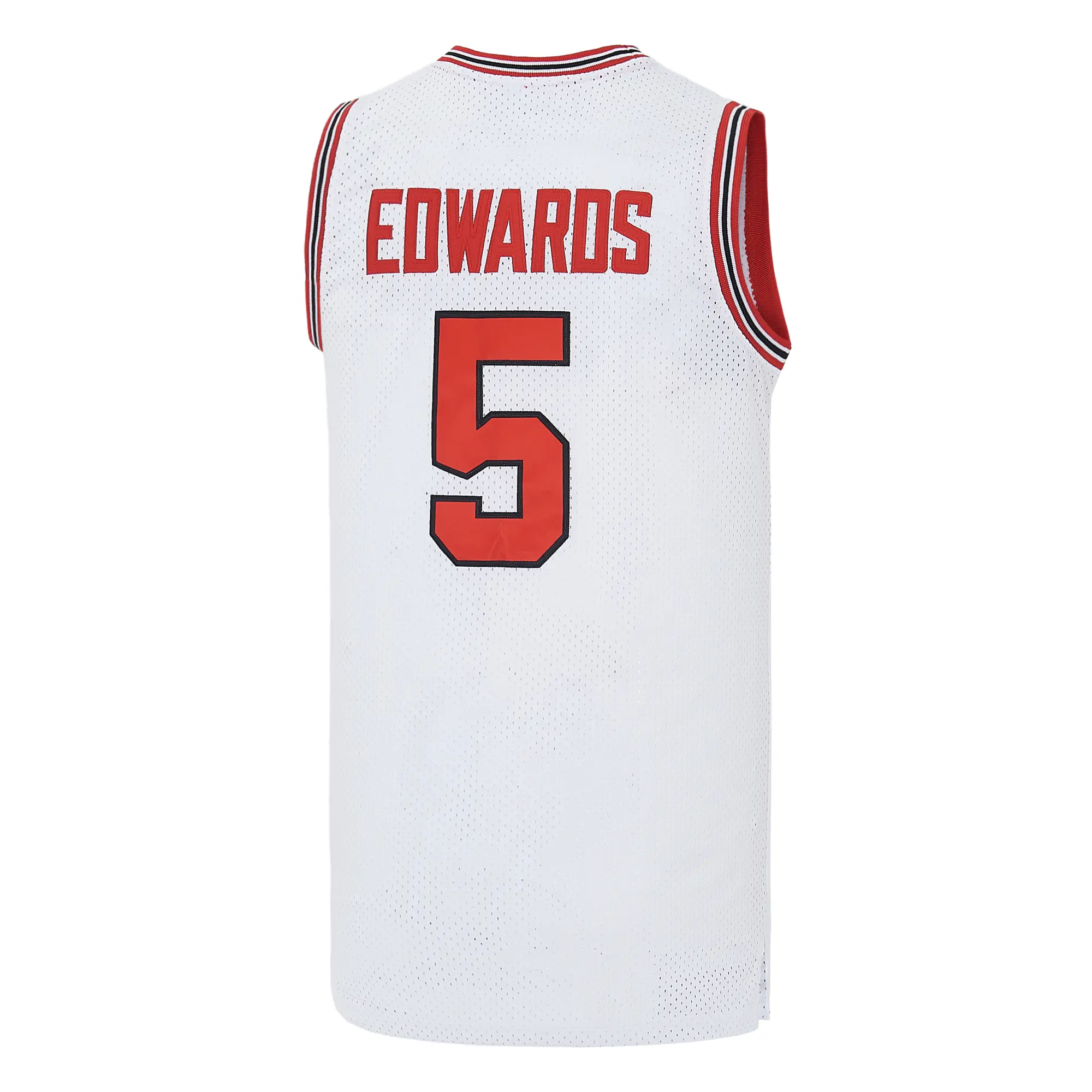 Men's #5 Throwback Embroidered Basketball Jersey - Quick-Dry Polyester Mesh Moisture-Wicking Athletic Top, Athletic Workout Tops, Moisture Wicking Shirts