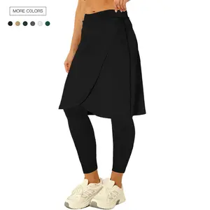 Danedvi Knee Length Womens Golf Tennis Skirts with Capri Legging Athletic Running Outdoor Workout Skorts with Pocket Yoga