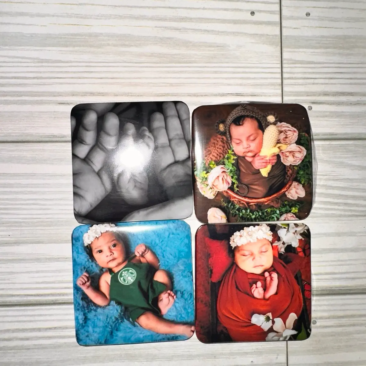 Custom photo magnets. The price listed is for a set of 9. Perfect stocking stuffer. Memories to cherish a lifetime. Decor Gift Kitchen Friend decorative magnet