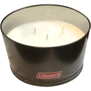 212 MAIN Pro-Cut 2024 WPC Coleman Citronella Triple Wick Brushed Tin Candle - Black, Large Size, Home Decoration, Outdoor Decor, Scented Aroma, Long Burn