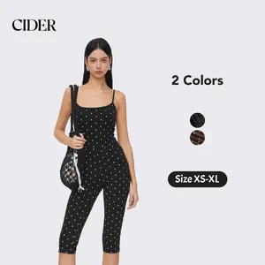 Cider Cotton-blend Polka Dot Capri Jumpsuit SwimWeek