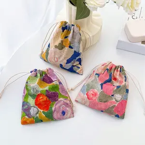 Mini Drawstring Makeup Bag, Portable Cosmetic Organizer, Travel Storage Pouch, Lipstick Holder, Party Gift, Wedding Candy Bag