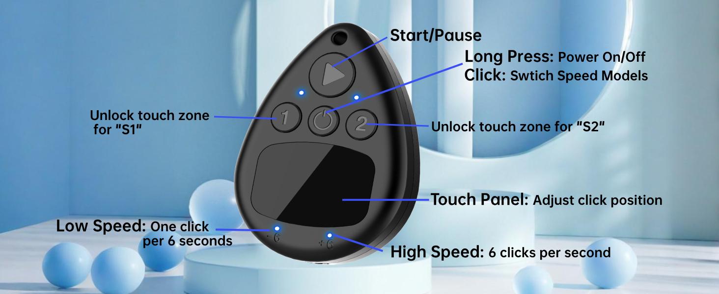 1pc Wireless Auto Clicker for iPhone - Bluetooth Battery-Powered Phone Screen Tapper, Silent Adjustable-Speed Console Accessories for Video Game, TikTok Live Broadcast Likes