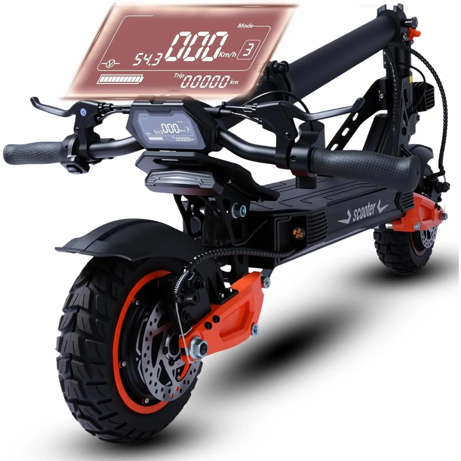 K11 Adult Folding Electric Kick Scooter - 1200W Motor, 40 MPH Top Speed, 37 Mi Range, 11" Off-Road Tires, Dual Disc Brake, Spring Suspension for Sports & Outdoor Fitness Use, Folding Scooter