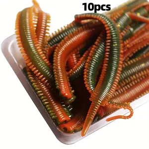 10pcs 8cm Lure Sandworm Artificial Worm Soft Bait Floating Small Root Needle Tail Noodle Insect Micro Soft Bait Fishing Gear Fishing Tackle