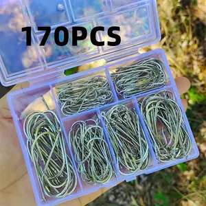 170-Piece Fly Fishing Hook Set, Sea Hooks, Bait Holders, Worm Hooks, Outdoor Fishing Supplies, Accessories for Carp Fishing, Essential Fishing Gear, Fly Fishing Kit