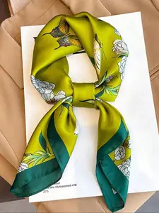 Floral Print Neckerchiefs, Elegant Style Casual Soft Scarf for Women, Fashion Accessories for Daily Wear, Trendy All-match & Exquisite Neckerchief for Birthday Gift, Fitted Design Thin, Boho Style Scarf