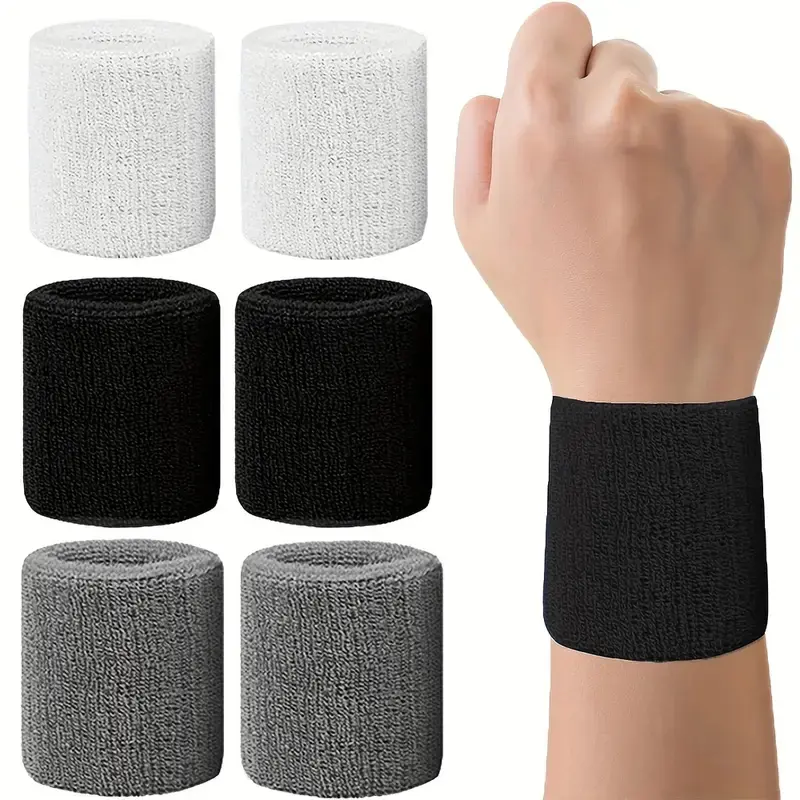 6 Pack High Elastic Sweatbands in Breathable Fabric, 6 Vibrant Colors for Sports and Gym, Men's Stylish Accessories with Moisture-Wicking Design, Wristband, Football Accessories