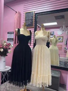 Cielito Maxi Dress - Casual Sleeveless Women's Wear in Nylon & Polyester for Summer - Black & Beige Options Available