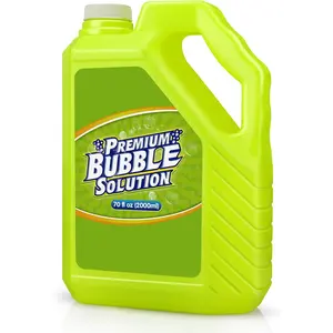 Bubble Solution Refill - 70 Ounce Premium Bubble Liquid Refills for Bubble Machine, Wand, Gun, Blower at Wedding and Party - Bubbles Toy for Kids Toddlers Boys Girls (with Portable Handle)