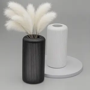 2PCS Black and White Vase Set of 2, Decorative Vase, Home Decor Accessory, Home Decoration, Modern Plastic Flower Vases for Home Decor, Minimalist Centerpiece for Table Desk, Fake Plant Decor, Nordic Style