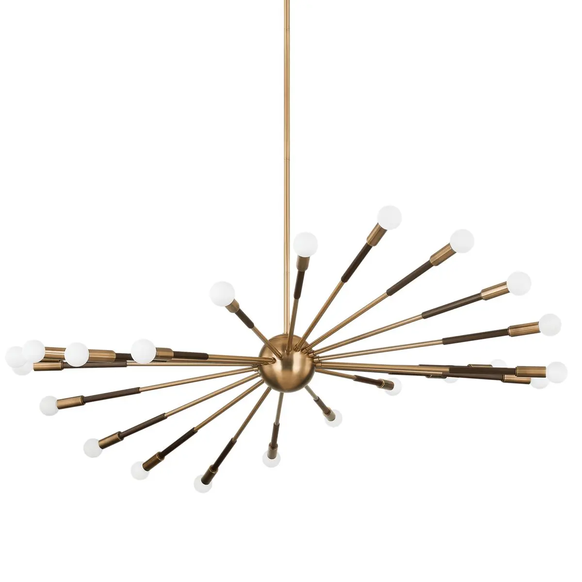 Obie Chandelier - Large 22-Light Mid-Century Modern Design in Patina Brass and Bronze Finish