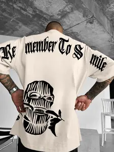 Men's Street Style Graphic Print Round Neck Tee, Loose Casual Short Sleeve Crew Neck T-shirt for Daily Wear, Fashion Men's Top for All Seasons