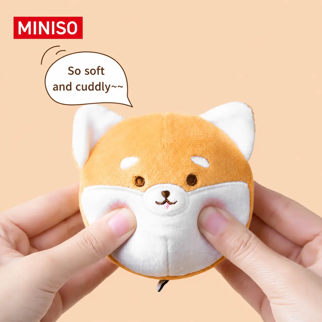 MINISO Slow-Rising Shiba Inu Squishy Plush Toy - Soft Mochi Dog Sensory Fidget Item, Stress Relief Squishy, Soft Stress Ball, Kawaii Squeeze Gift for Kids' Birthdays, Stuffed Animal Plushie, Stress Relief Squishies, Fidgetitems，Back To School