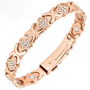 Women's 99.9% Pure Copper Magnetic Bracelets, 3500 Gauss Powerful Magnets, Stretch Stackable Bangle, Trendy Fashion Jewelry Gift