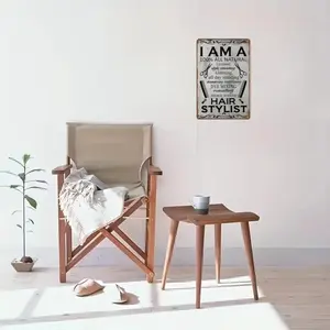 Hair Stylist Letter Pattern Metal Sign, Creative Desktop Plaque, Home Decor for Hair Salon, Beauty Parlor & Cafe Bathroom