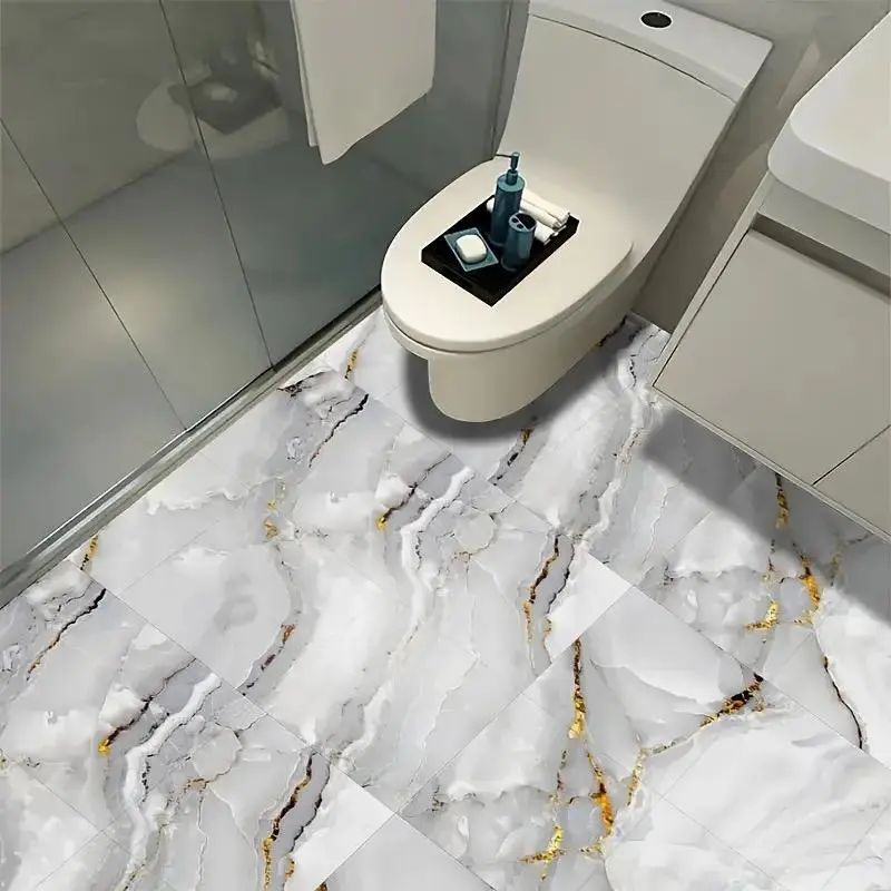 Marble Pattern Self Adhesive Sticker, Modern Design Floor Sticker, Easy To Install, Decorative Sticker for Kitchen, Living Room, Bathroom, Dressing Table, Ornaments, Household Decoration Supplies, Adhesive Decals