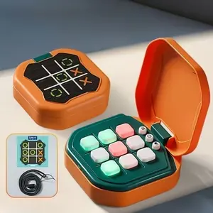 Intelligent Jingzi Chess (1 set), puzzle toy handheld electronic game console, Portable Chess Game, Tabletop Games, parent-child interactive Family Game exercise for logical thinking, (no batteries provided, self bring three 7th grade batteries)