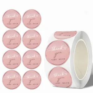 500 Pieces Thank You Stickers, Elegant Rose Gold Labels, Ideal for Small Business, Packaging, Customer Orders, Party Gifts, Handmade Crafts