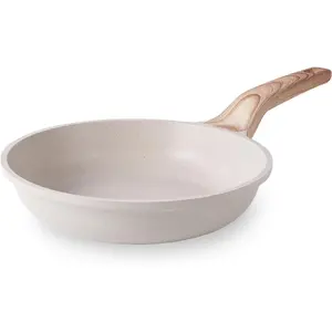 Nonstick Granite Frying Pan Skillet, Non Stick Omelette Fry Pans, Omelet Egg Pan, Stone Cookware Chef's Pan, Induction Compatible, PFOA Free (Beige, 8 Inch)