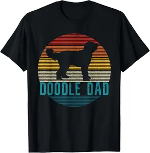 100% Cotton Doodle Dad - Vintage Goldendoodle Dog Owner Funny Gift T-Shirt