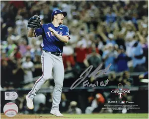 Josh Sborz Texas Rangers 2023 MLB World Series Champions Autographed 8" x 10" Final Out Photograph with "Final Out" Inscription - Fanatics Authentic Certified