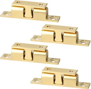 Double Ball Tension Roller Catch Latch for Cabinet, Closet & Furniture Doors,67mm Solid Brass Adjustable Door Catches Hardware,Pack of 4