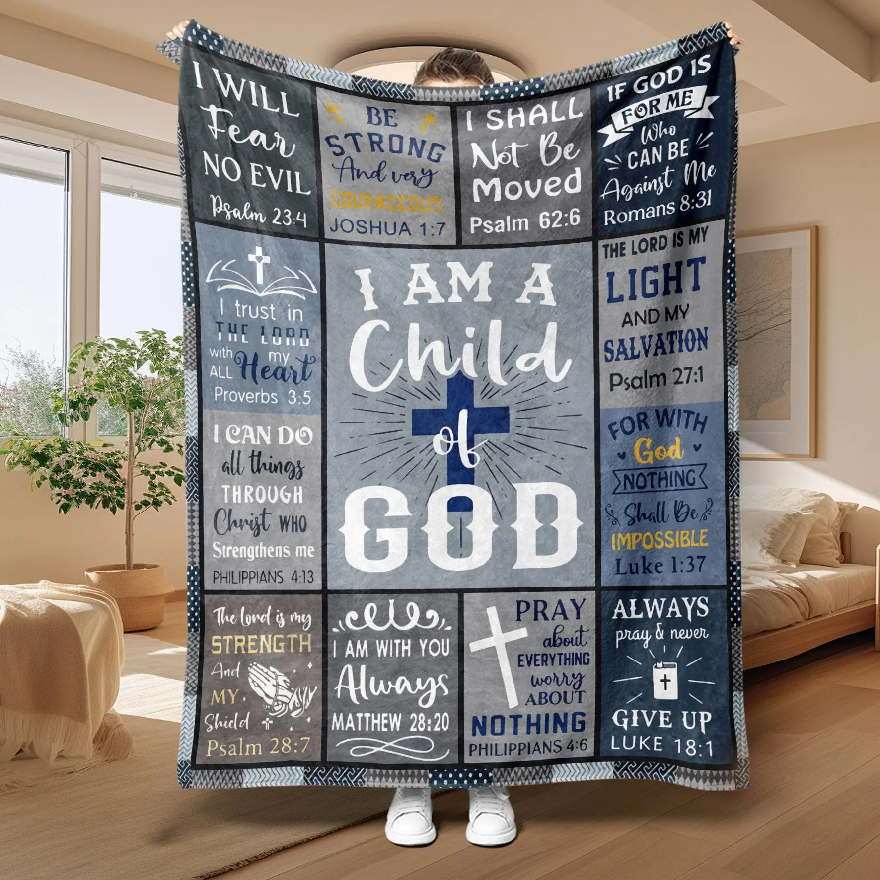 Letter Print Slogan Blanket 1 Count Casual Soft Throw Blanket Air-conditioned Room Warm Nap Blanket for Home Office Travel Camping