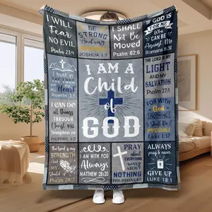 100% Polyester Flannel Throw Blanket - Flannel Texture, Casual, Soft, Letter & Slogan Print, Multi-Size, 1 Count, Warm Indoor Nap Blanket for Home, Travel
