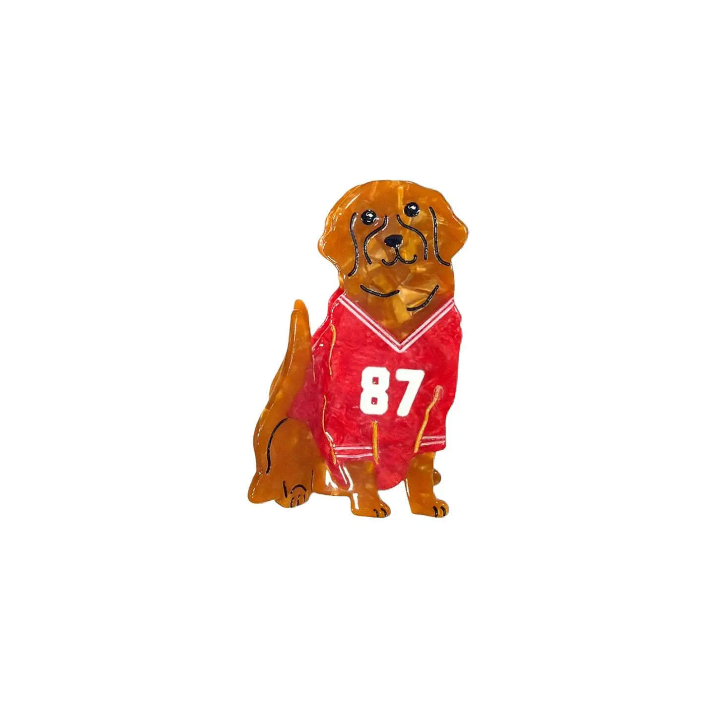 Solar Eclipse Hand-Painted Football Dog Claw Hair Clip