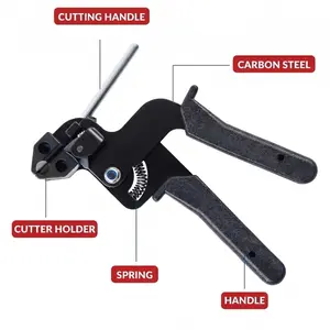 Metal Zip Ties with Stainless Steel Cable Tie Gun, Special Tool For Fastening and Cutting Steel Zip Ties, 100pcs Uv Resistant chain link fence Parts For Fence Exhaust Pipe Outdoor