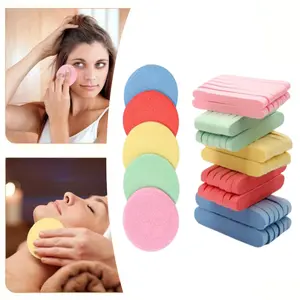10 Pcs Face Cleansing Sponge Round Wash Face Sponges Women Compress Exfoliating Removal Sponge Beauty & Personal Care