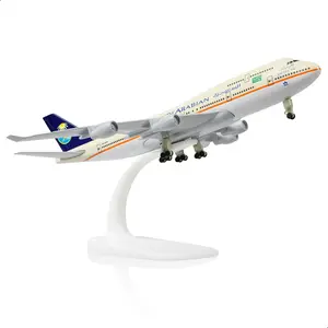 Boeing 747 1:300 Saudi Arabian Diecast Metal Airplane Model with Stand Alloy Aircraft Kit for Aviation Enthusiasts Hobby Display Collection or Gift