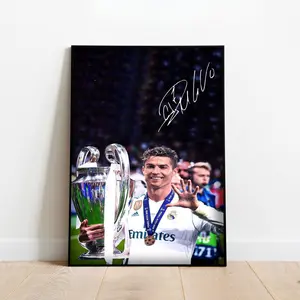 Cristiano Ronaldo  Poster, Soccer Wall Decor, Product without frame